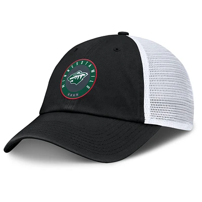 Men's Fanatics Black/Gray Minnesota Wild Averie Trucker Adjustable Hat