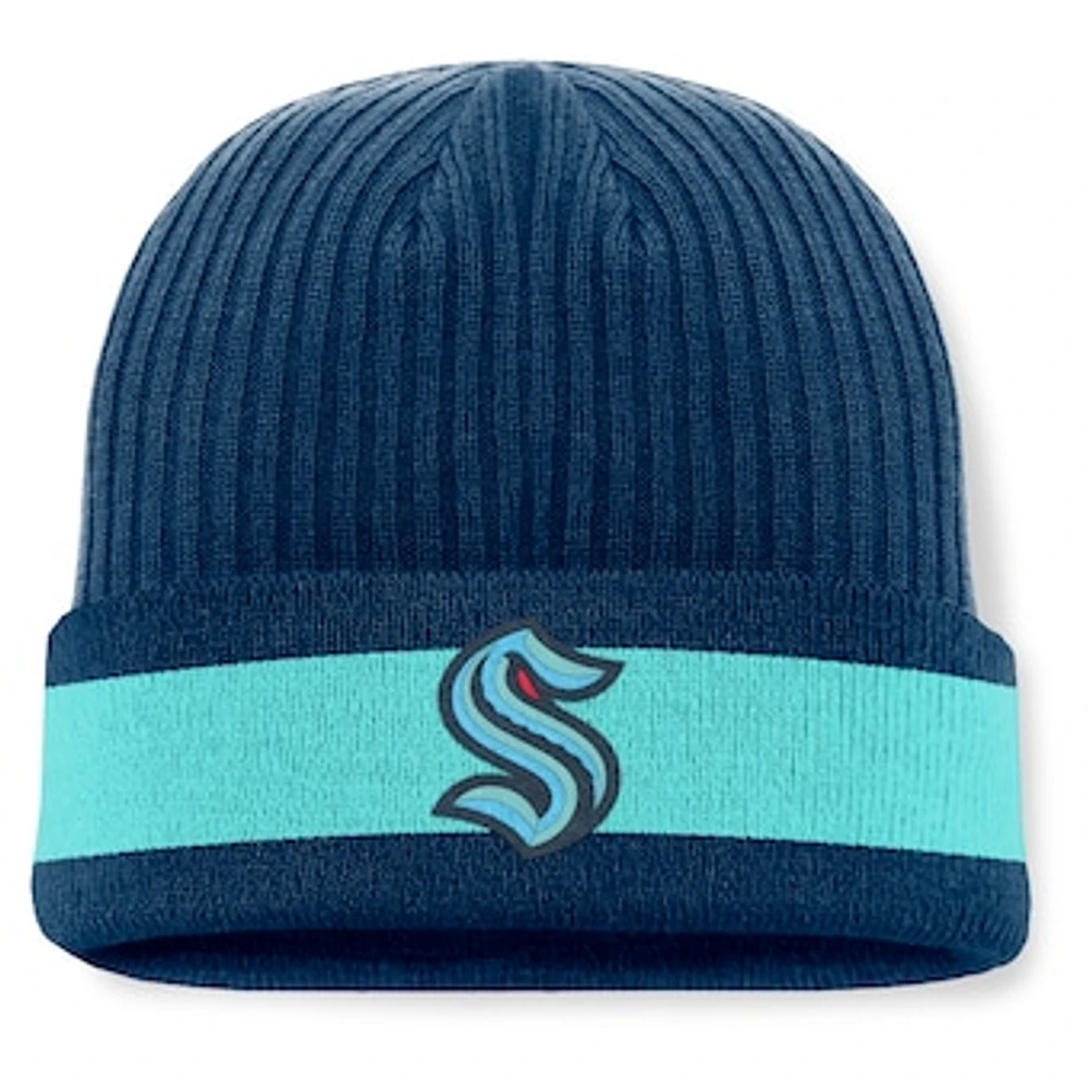 Men's Fanatics Deep Sea Blue Seattle Kraken Blueliner Cuffed Knit Hat