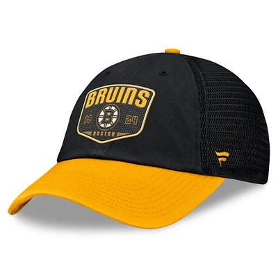 Men's Fanatics Black Boston Bruins Fundamental One-Time Trucker Adjustable Hat