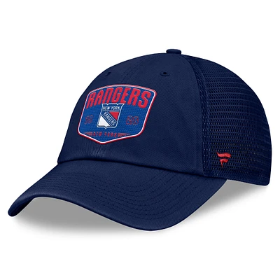 Men's Fanatics Blue New York Rangers Fundamental One-Time Trucker Adjustable Hat