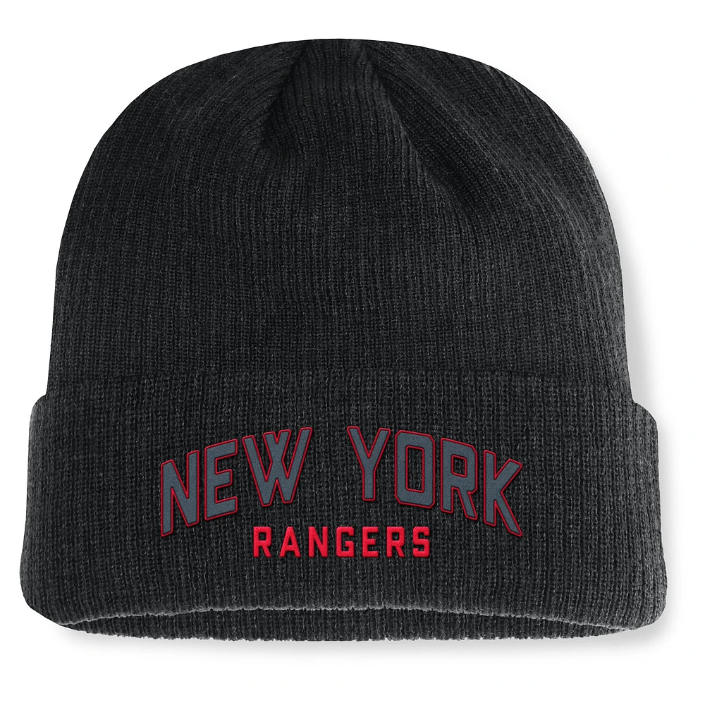 Men's Fanatics Black New York Rangers Andee Cuffed Beanie