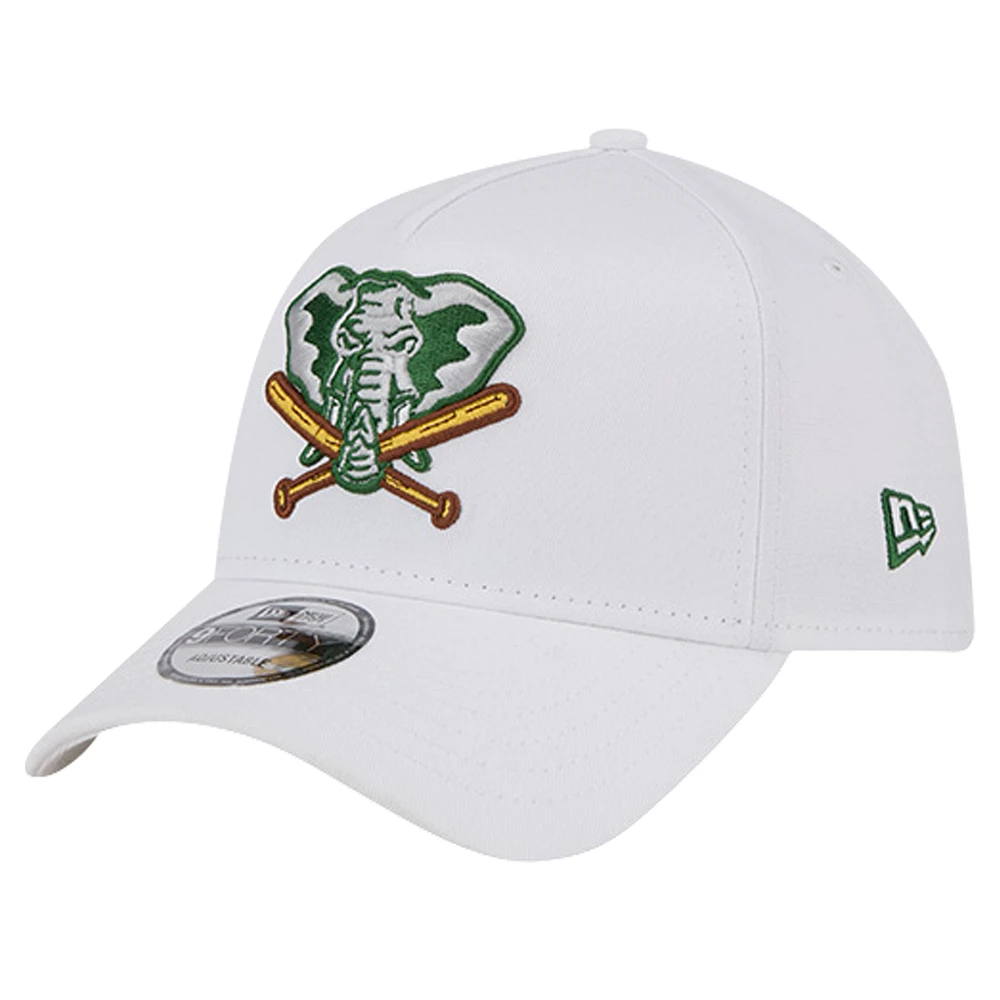 Men's New Era White Athletics TC A-Frame 9FORTY Adjustable Hat