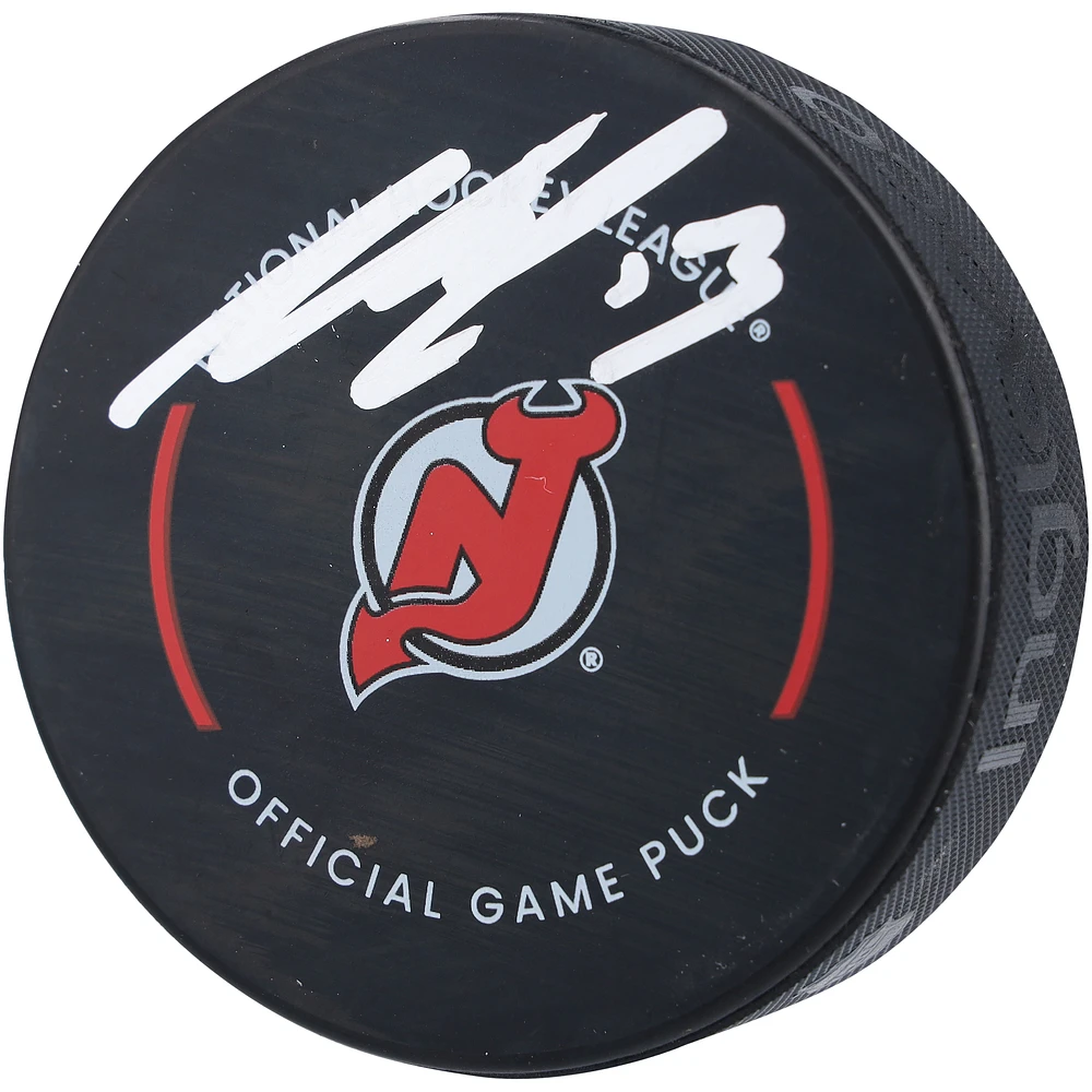 Nico Hischier New Jersey Devils Autographed Official Game Puck