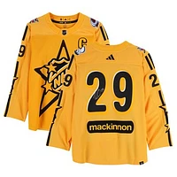 Nathan MacKinnon Colorado Avalanche Autographed Yellow 2024 All-Star Game adidas Authentic Jersey
