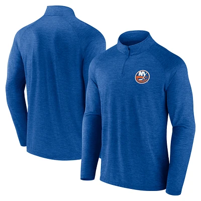 Men's Logo Athletic Royal New York Islanders Head-to-Head Raglan Quarter-Zip Top