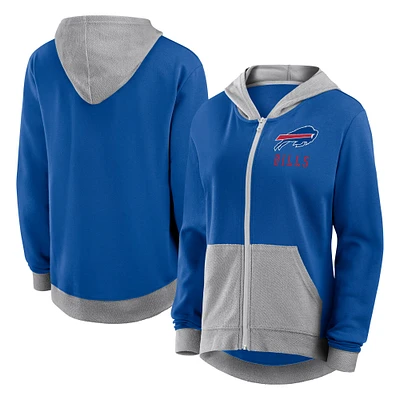 Women's Logo Athletic Royal Buffalo Bills Hit It French Terry Full-Zip Hoodie