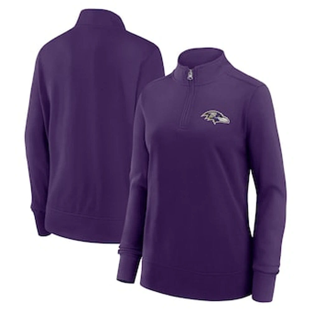 Women's Logo Athletic Purple Baltimore Ravens Velocity Quarter-Zip Jacket