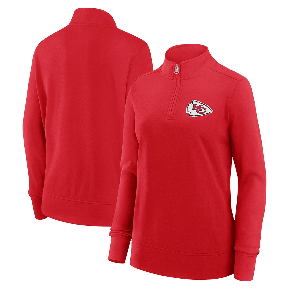 Women's Logo Athletic Red Kansas City Chiefs Velocity Quarter-Zip Jacket