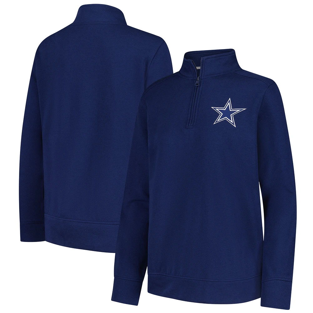 Women's Logo Athletic Navy Dallas Cowboys Velocity Quarter-Zip Jacket