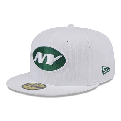 Men's New Era White York Jets Omaha 59FIFTY Fitted Hat