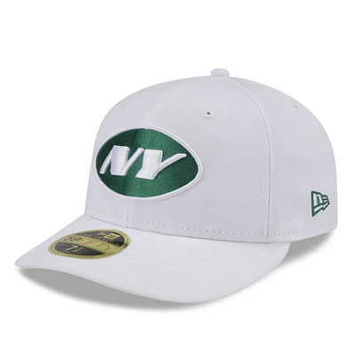 Men's New Era White York Jets Omaha Low Profile 59FIFTY Fitted Hat