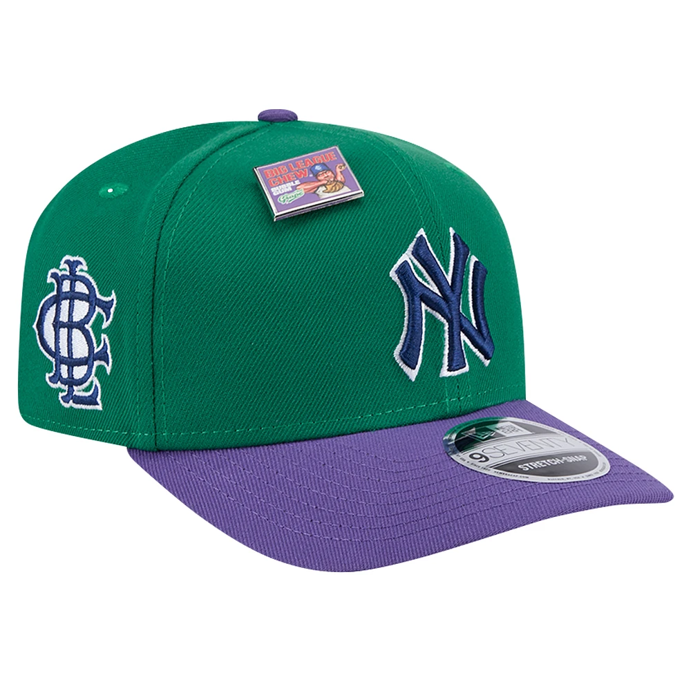 Men's New Era Green/Purple New York Yankees 2024 Big League Chew Flavor Pack 9SEVENTY Adjustable Hat