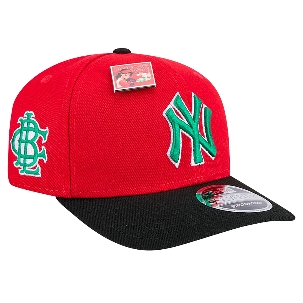 Men's New Era Red/Black New York Yankees 2024 Big League Chew Flavor Pack 9SEVENTY Adjustable Hat