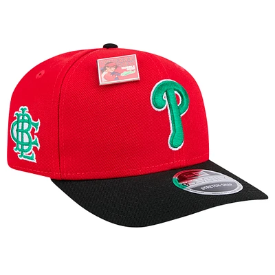 Men's New Era Red/Black Philadelphia Phillies 2024 Big League Chew Flavor Pack 9SEVENTY Adjustable Hat