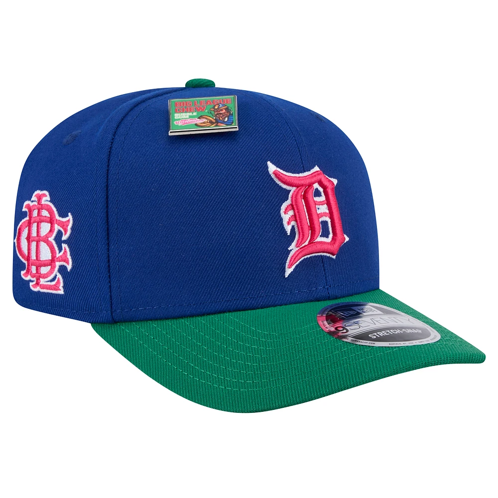 Men's New Era Royal/Green Detroit Tigers 2024 Big League Chew Flavor Pack 9SEVENTY Adjustable Hat