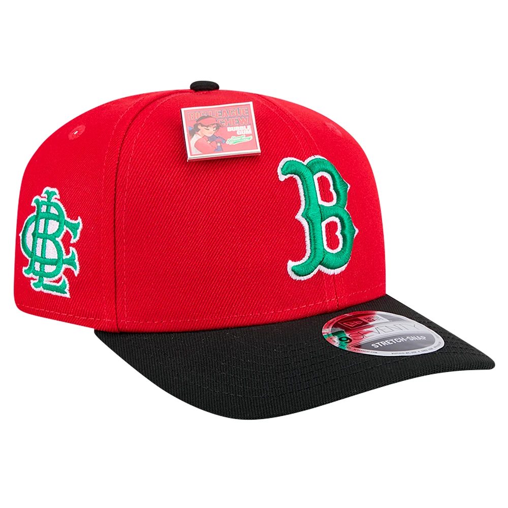Men's New Era Red/Black Boston Red Sox 2024 Big League Chew Flavor Pack 9SEVENTY Adjustable Hat