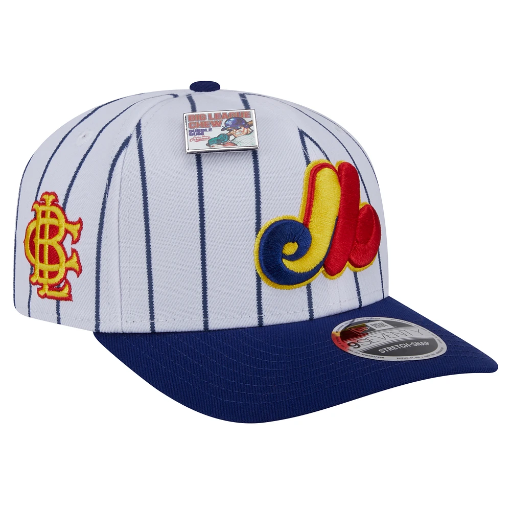 Men's New Era White/Royal Montreal Expos 2024 Big League Chew Original 9SEVENTY Adjustable Hat