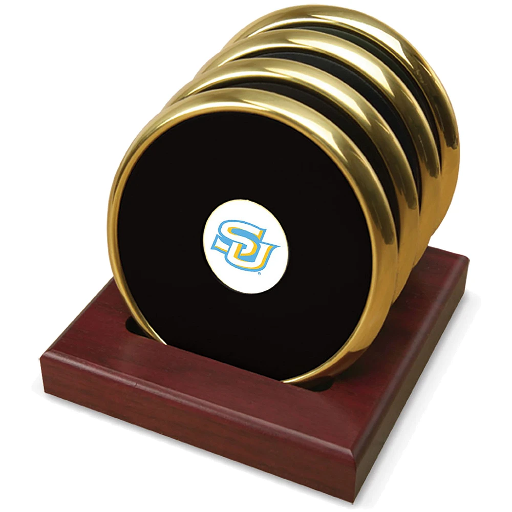 Gold Southern University Jaguars 4-Pack Coaster Set