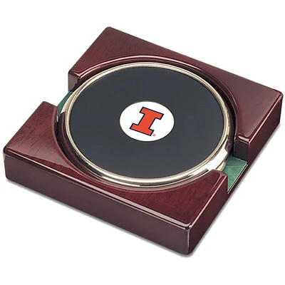 Gold Illinois Fighting Illini 2-Piece Coaster Set