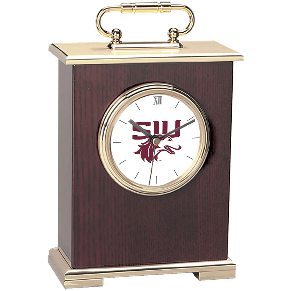 Gold Southern Illinois Salukis Carriage Clock