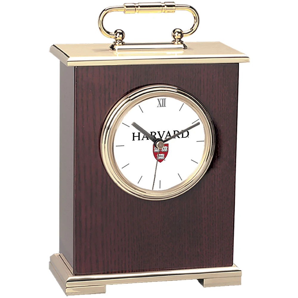 Gold Harvard Crimson Carriage Clock