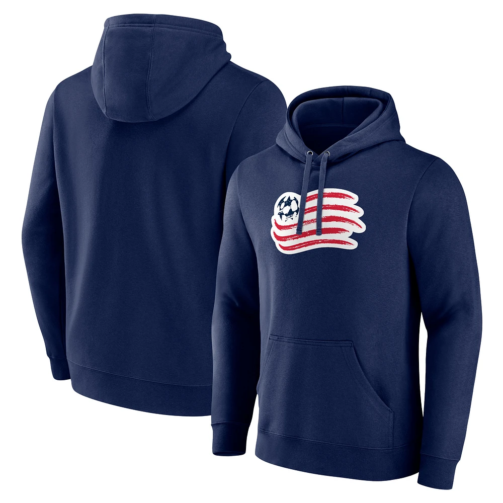 Men's Fanatics Navy New England Revolution Official Logo Pullover Hoodie