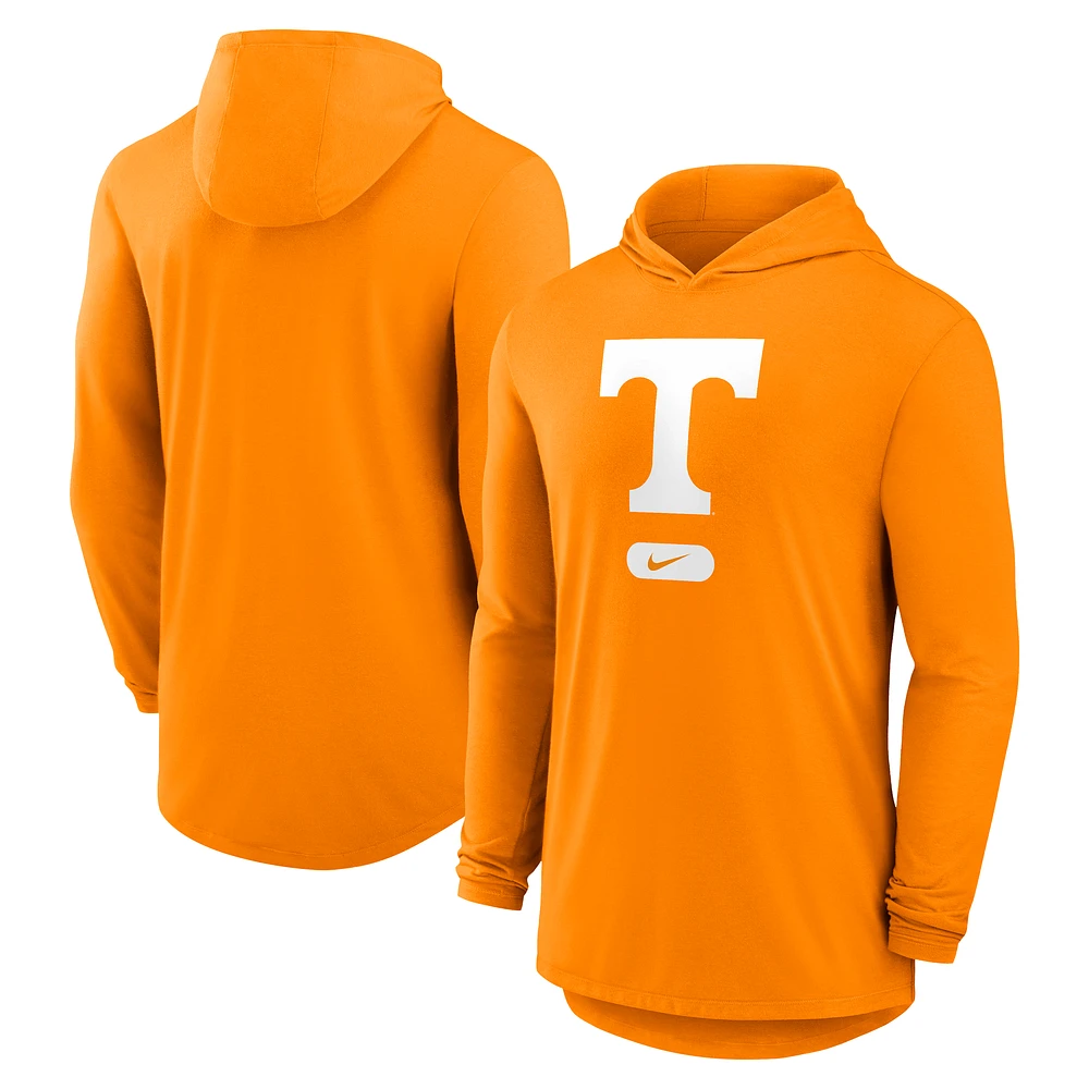 Men's Nike Tennessee Orange Volunteers Primetime Tri-Blend Performance Long Sleeve Hoodie T-Shirt