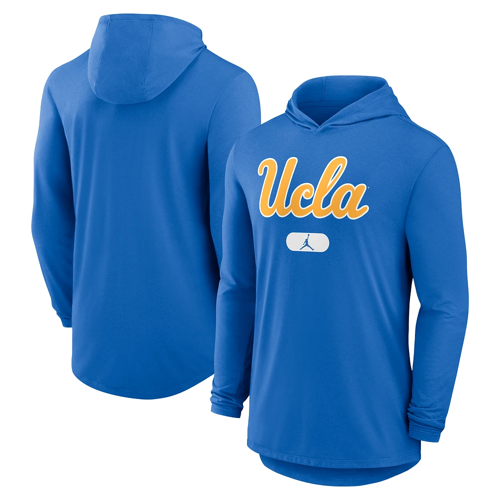Men's Jordan Brand Blue UCLA Bruins Primetime Tri-Blend Dri-FIT Long Sleeve Hoodie T-Shirt