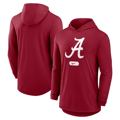 Men's Nike Crimson Alabama Tide Primetime Tri-Blend Performance Long Sleeve Hoodie T-Shirt