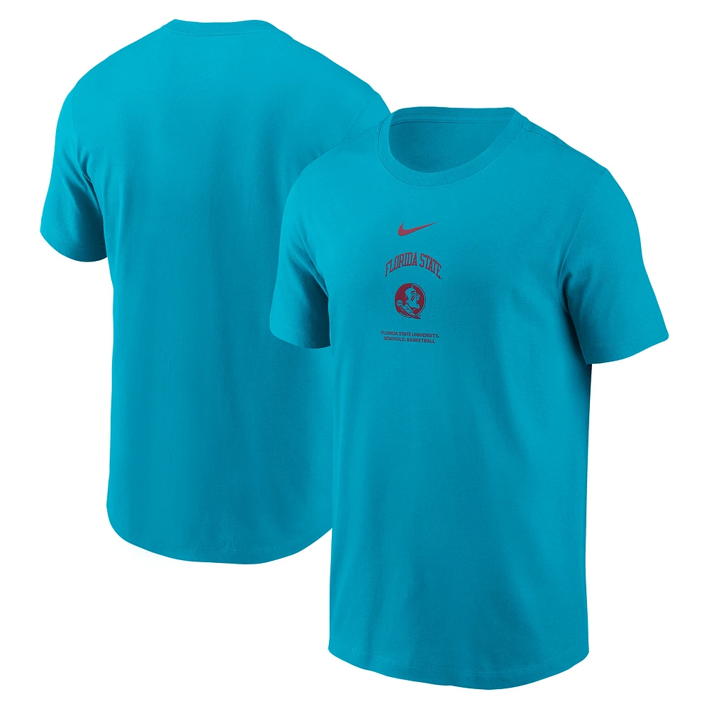 Men's Nike Turquoise Florida State Seminoles 2024 On-Court Basketball Performance T-Shirt