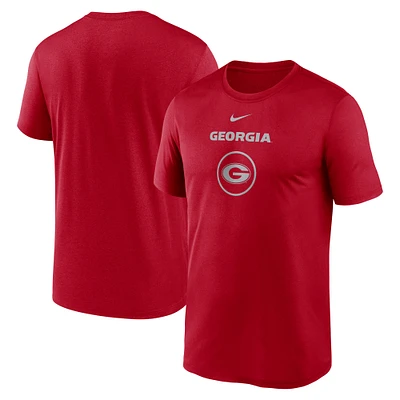 Men's Nike Red Georgia Bulldogs On-Court Basketball Legend Practice Performance T-Shirt