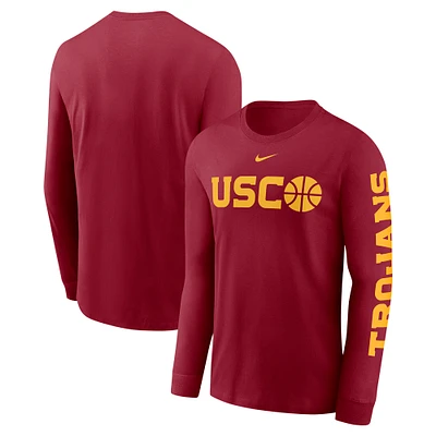 Men's Nike Cardinal USC Trojans Basketball Icon Two-Hit Long Sleeve T-Shirt