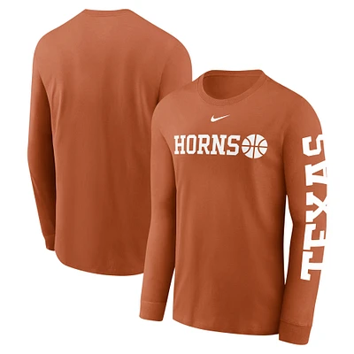 Men's Nike Texas Orange Texas Longhorns Basketball Icon Two-Hit Long Sleeve T-Shirt