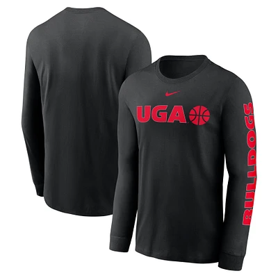 Men's Nike Black Georgia Bulldogs Basketball Icon Two-Hit Long Sleeve T-Shirt