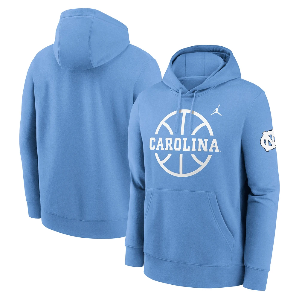 Men's Jordan Brand Light Blue North Carolina Tar Heels Basketball Icon Club Fleece Pullover Hoodie
