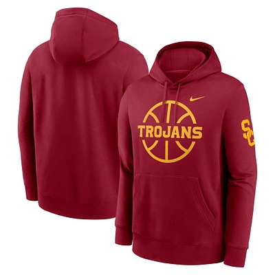 Men's Nike Cardinal USC Trojans Basketball Icon Club Fleece Pullover Hoodie