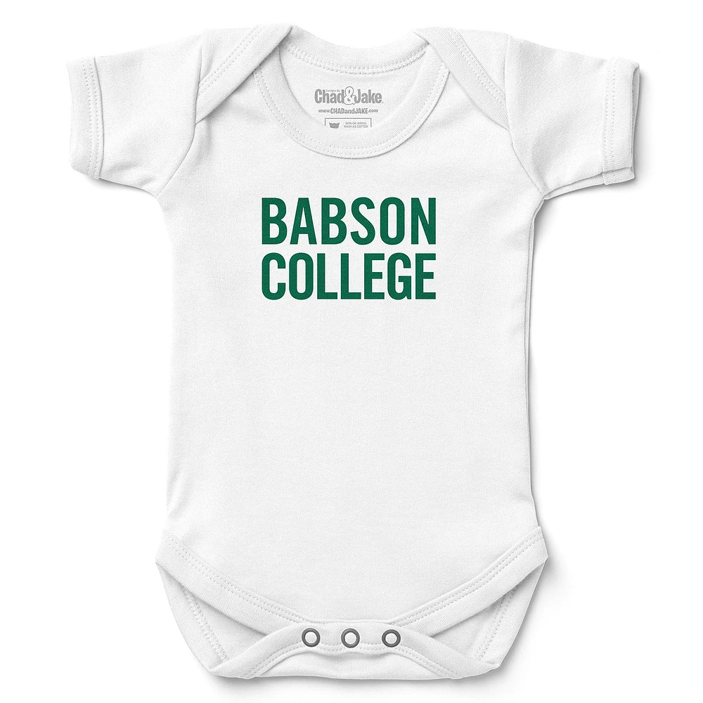 Newborn & Infant Chad Jake White Babson Beavers Logo Bodysuit