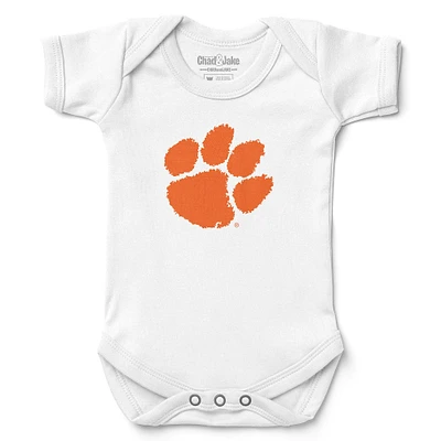 Newborn & Infant Chad Jake White Clemson Tigers Logo Bodysuit