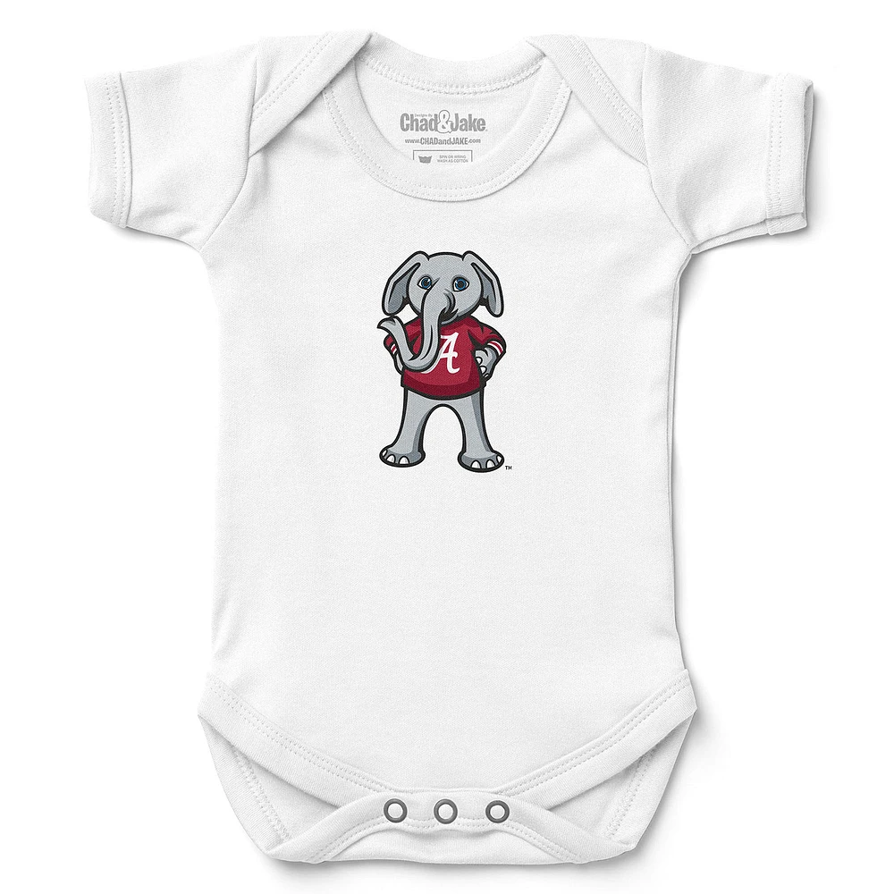 Newborn & Infant Chad Jake White Alabama Crimson Tide Mascot Logo Bodysuit
