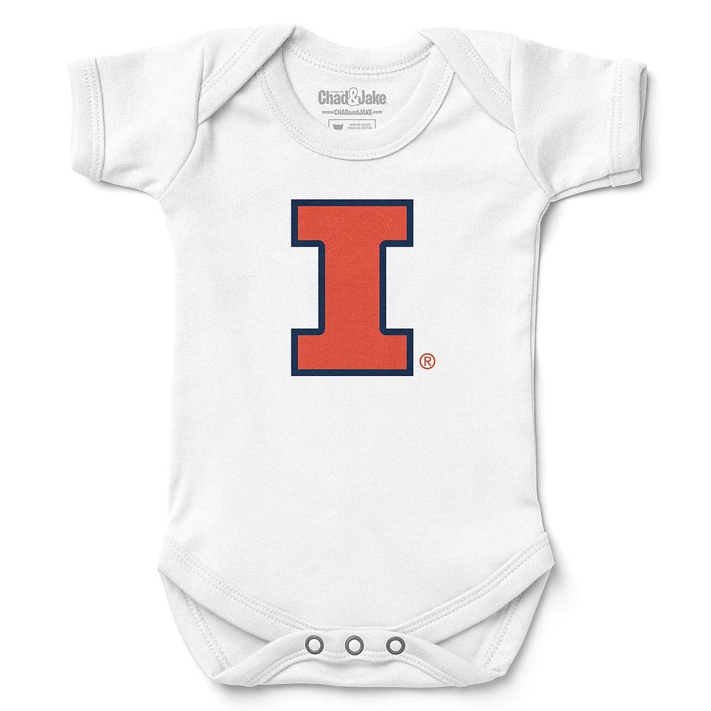 Newborn & Infant Chad Jake White Illinois Fighting Illini Logo Bodysuit