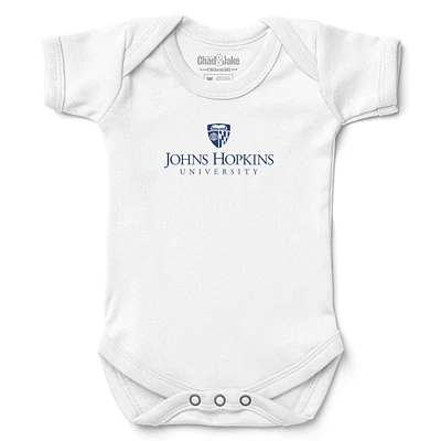 Newborn & Infant Chad Jake White Johns Hopkins Blue Jays Logo Bodysuit