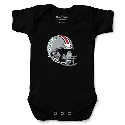 Newborn & Infant Chad Jake Black Ohio State Buckeyes Helmet Logo Bodysuit