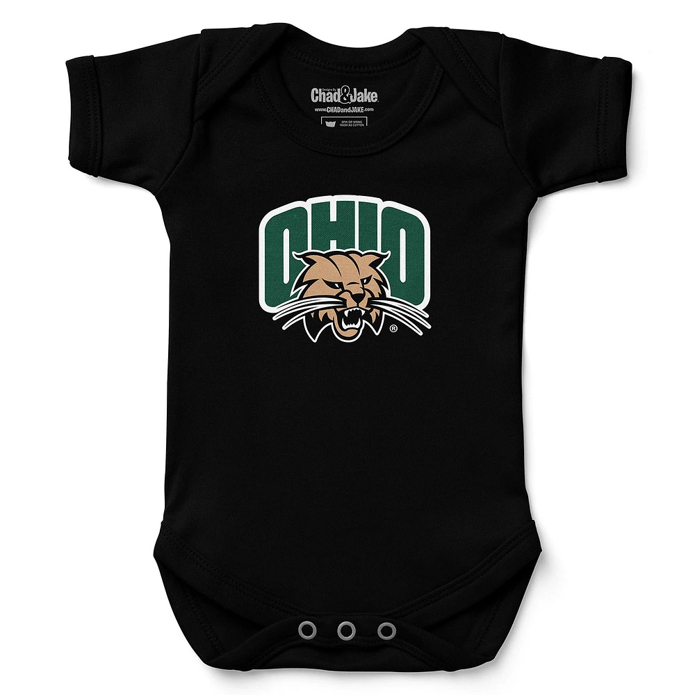 Newborn & Infant Chad Jake Black Ohio Bobcats Logo Bodysuit