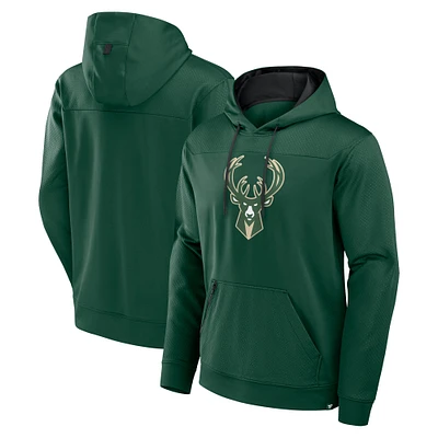 Men's Fanatics Hunter Green Milwaukee Bucks Reserve Defender Pullover Hoodie
