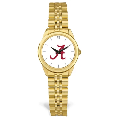 Women's Gold Alabama Crimson Tide Rolled Link Watch