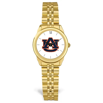 Women's Gold Auburn Tigers Rolled Link Watch