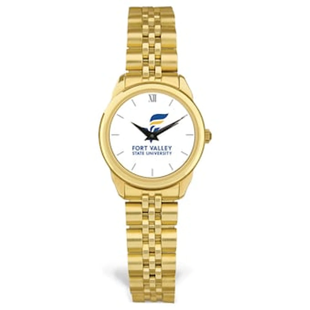 Women's Gold Fort Valley State Wildcats Rolled Link Watch