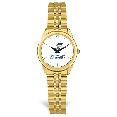 Women's Gold Fort Valley State Wildcats Rolled Link Watch