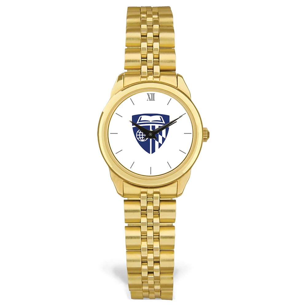 Women's Gold Johns Hopkins Blue Jays Rolled Link Watch