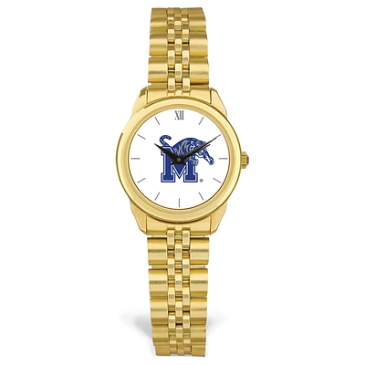 Women's Gold Memphis Tigers Rolled Link Watch